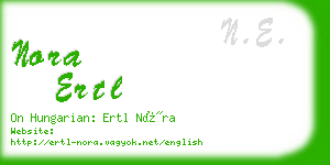 nora ertl business card